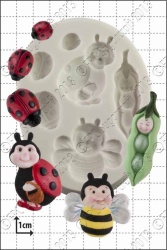 'Peapod Baby & Ladybirds' Silicone Mould